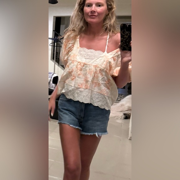 NWT Olivaceous Boho Floral Puff Sleeve Festival Top M - Picture 2 of 11